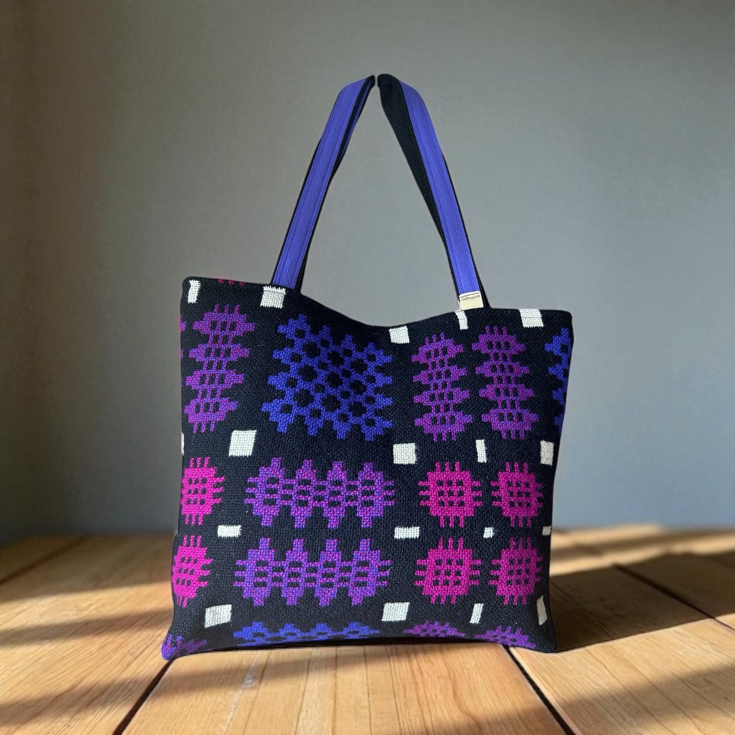 Vintage Welsh tapestry tote bag