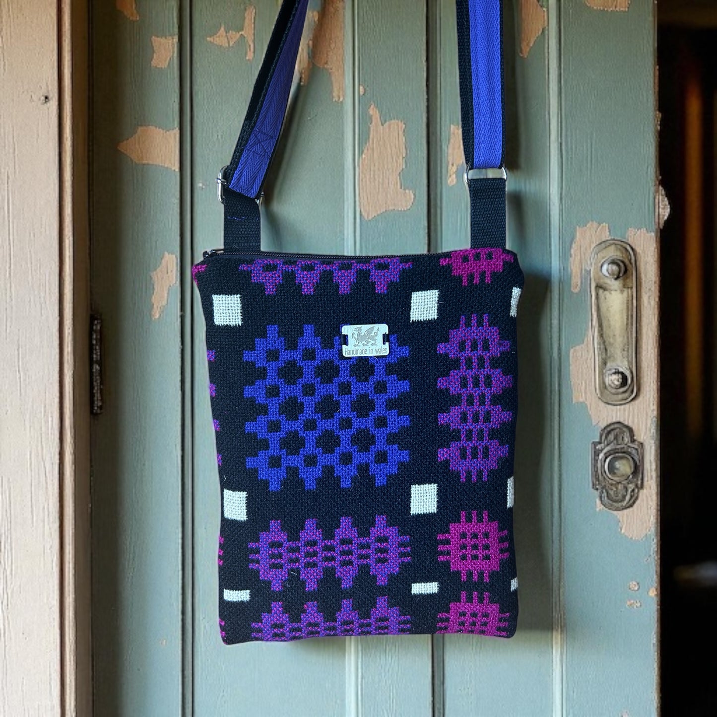Vintage Welsh tapestry crossbody bag