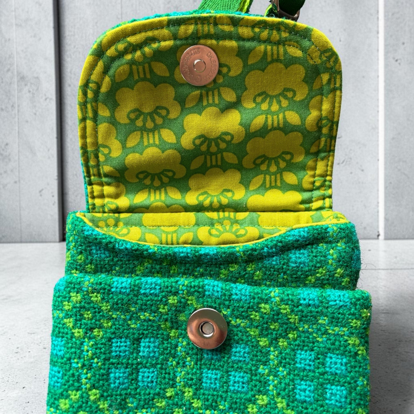 The Melindwr mini phone bag in Welsh tapestry