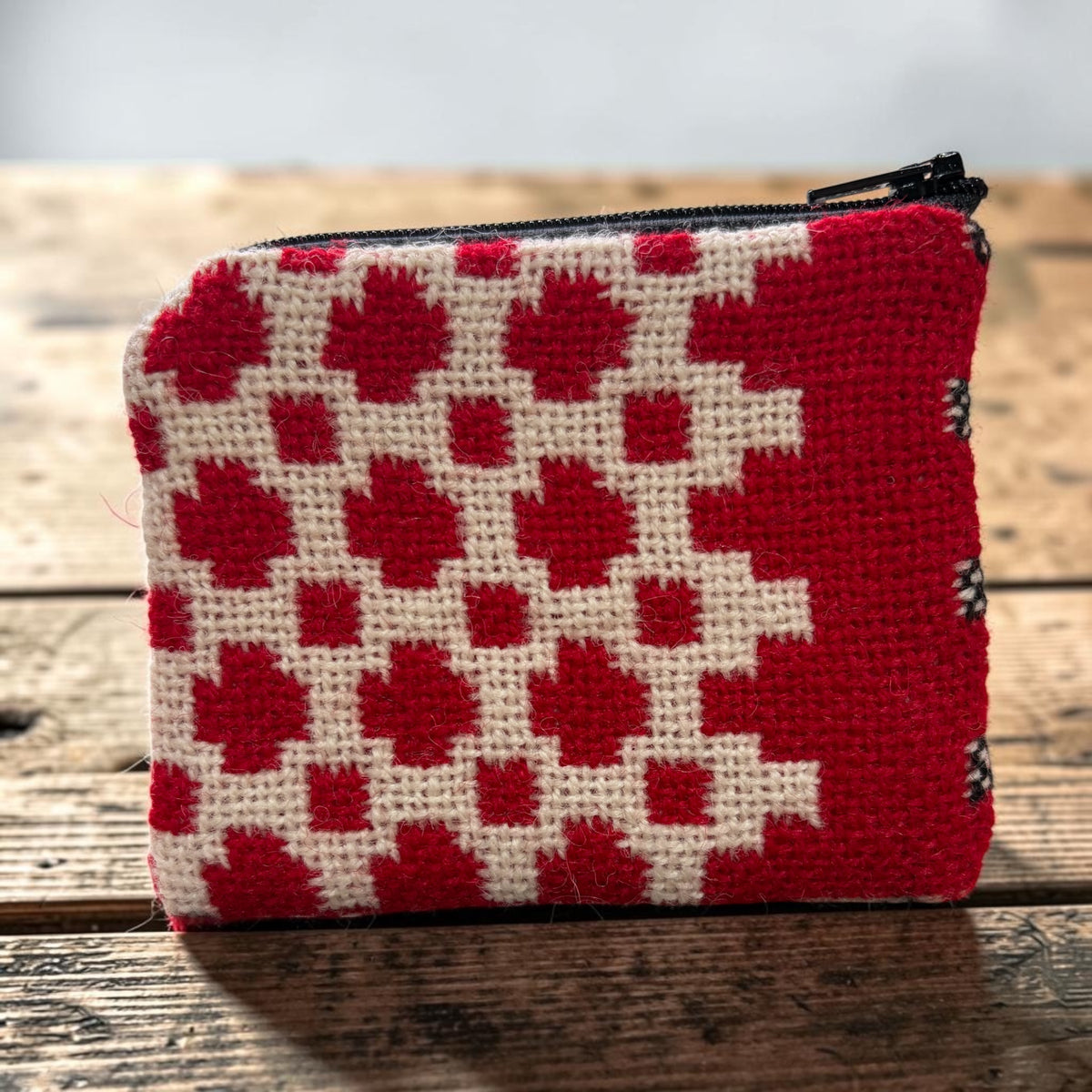 Red, Cream & Black Welsh Tapestry Small Purse