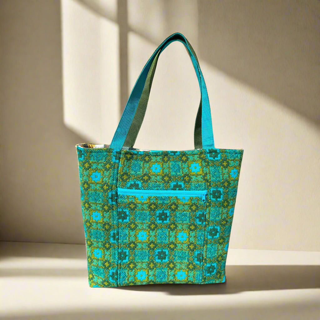 Vintage Welsh tapestry Shopper tote