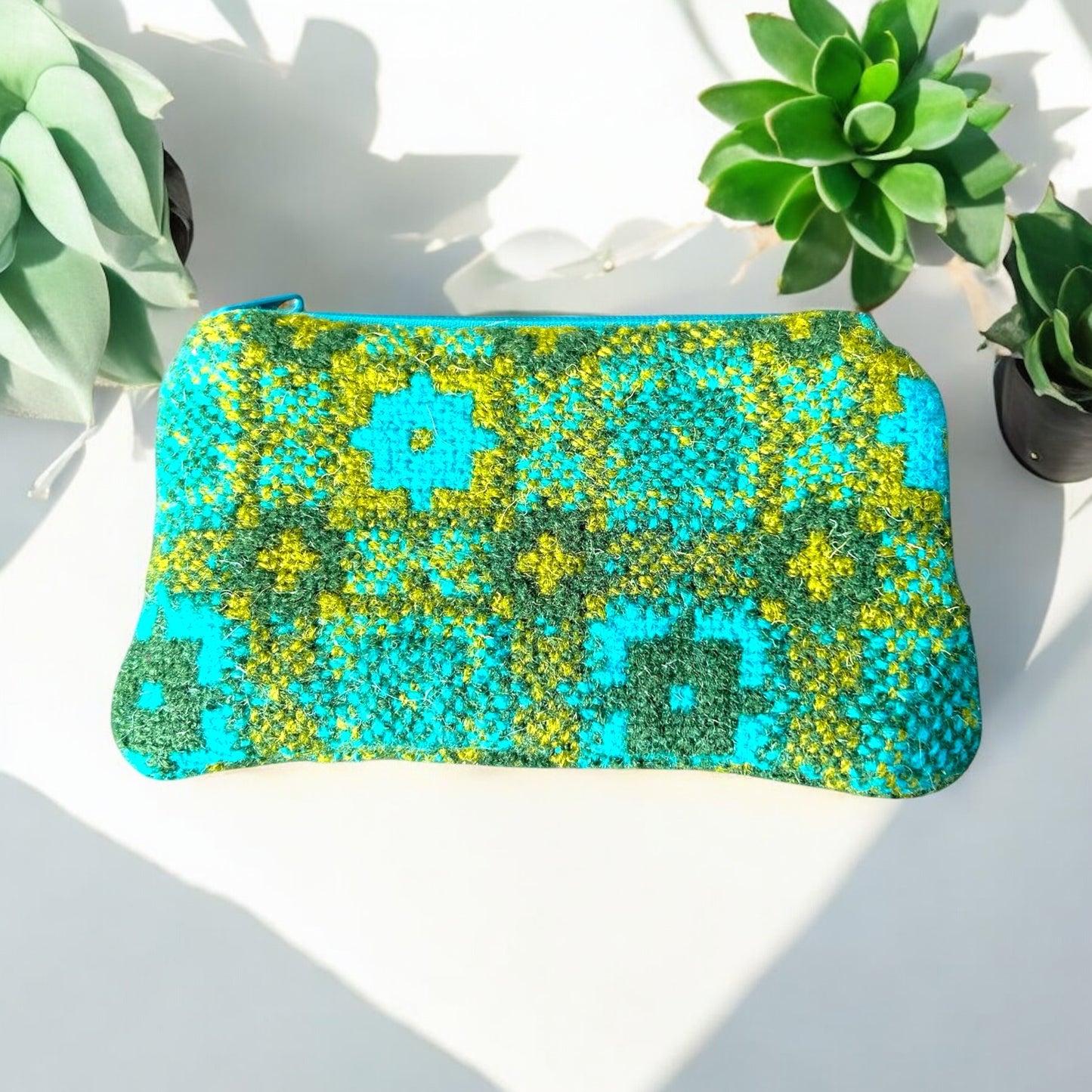 Vintage Welsh tapestry Large purse / make up bag