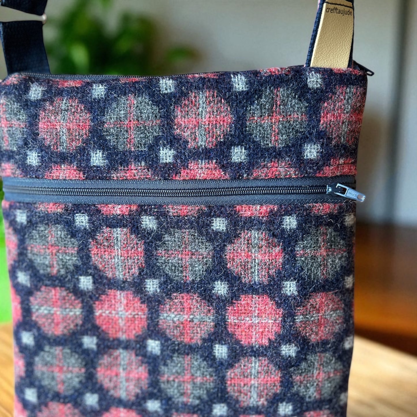 Wool crossbody handbag