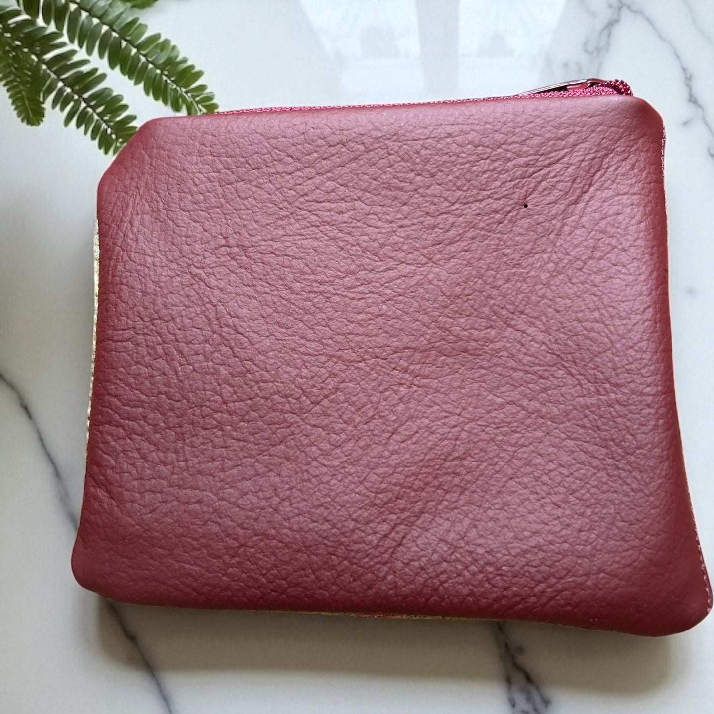 Wool and leather purse