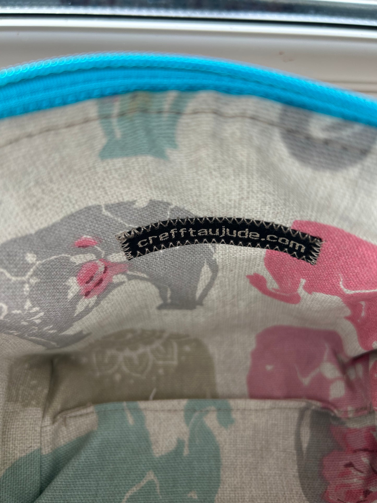 Upcycled wool mix and real leather purse