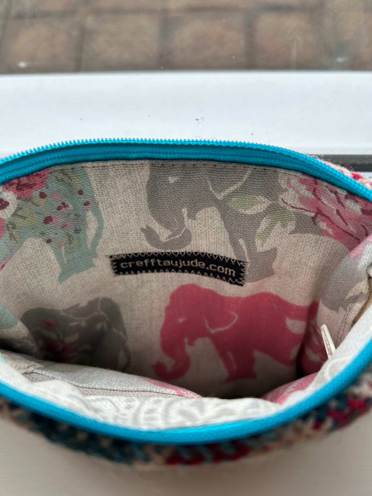 Upcycled wool mix make -up bag