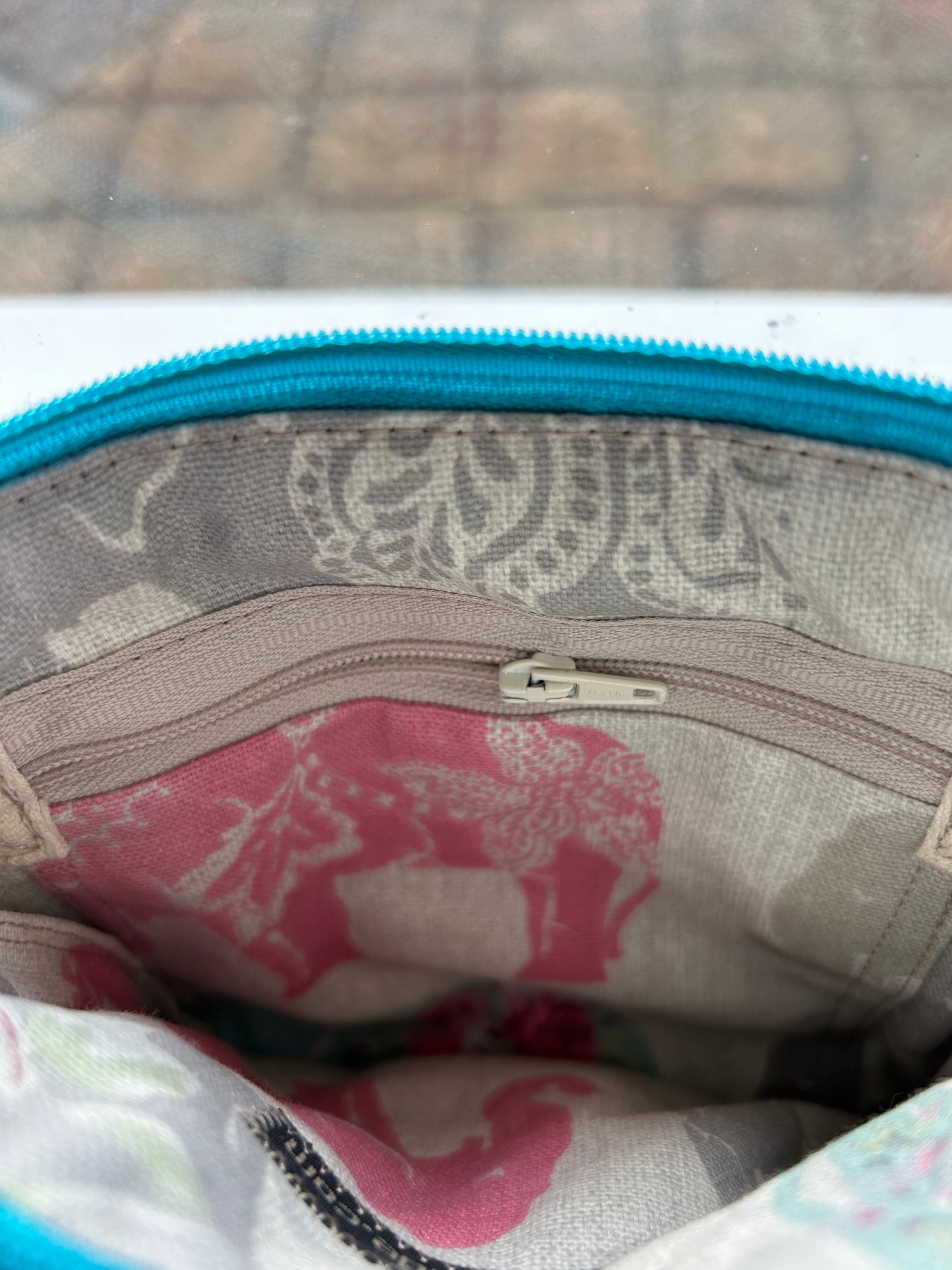 Upcycled wool mix and real leather purse