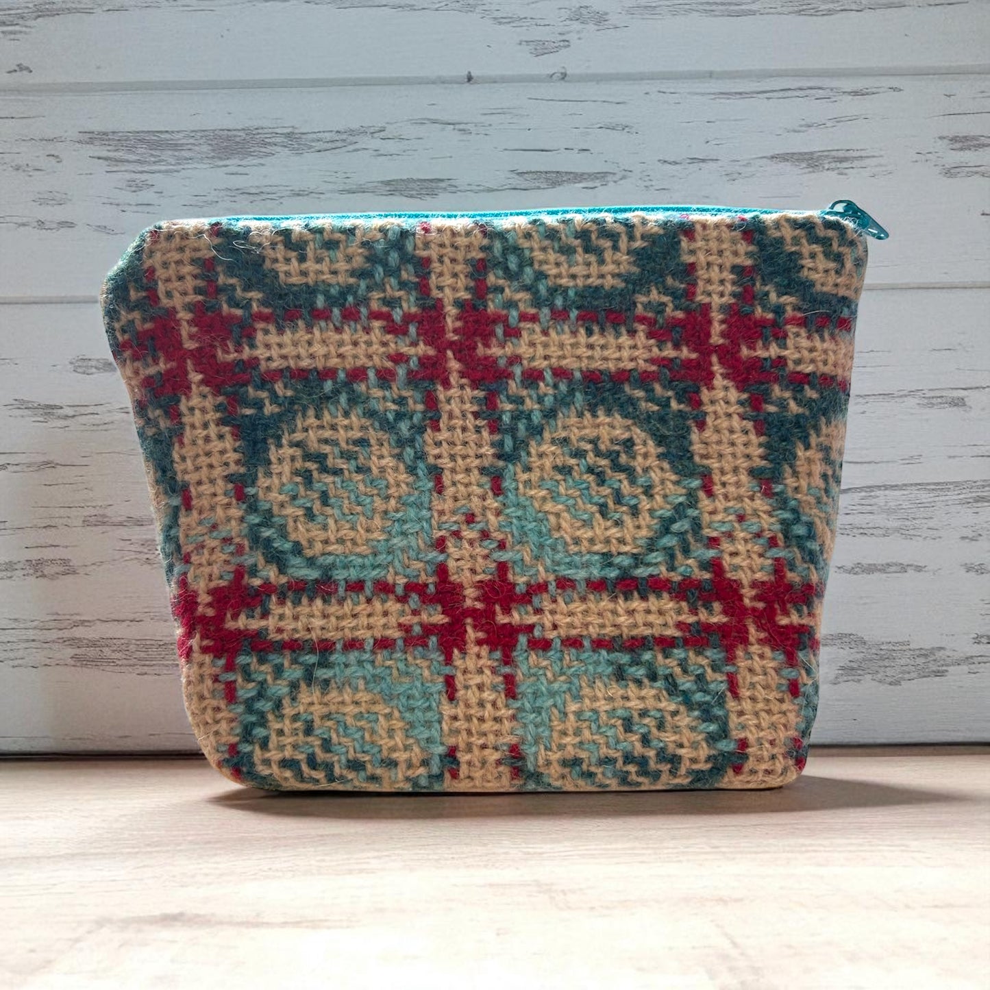 Upcycled wool mix make up bag