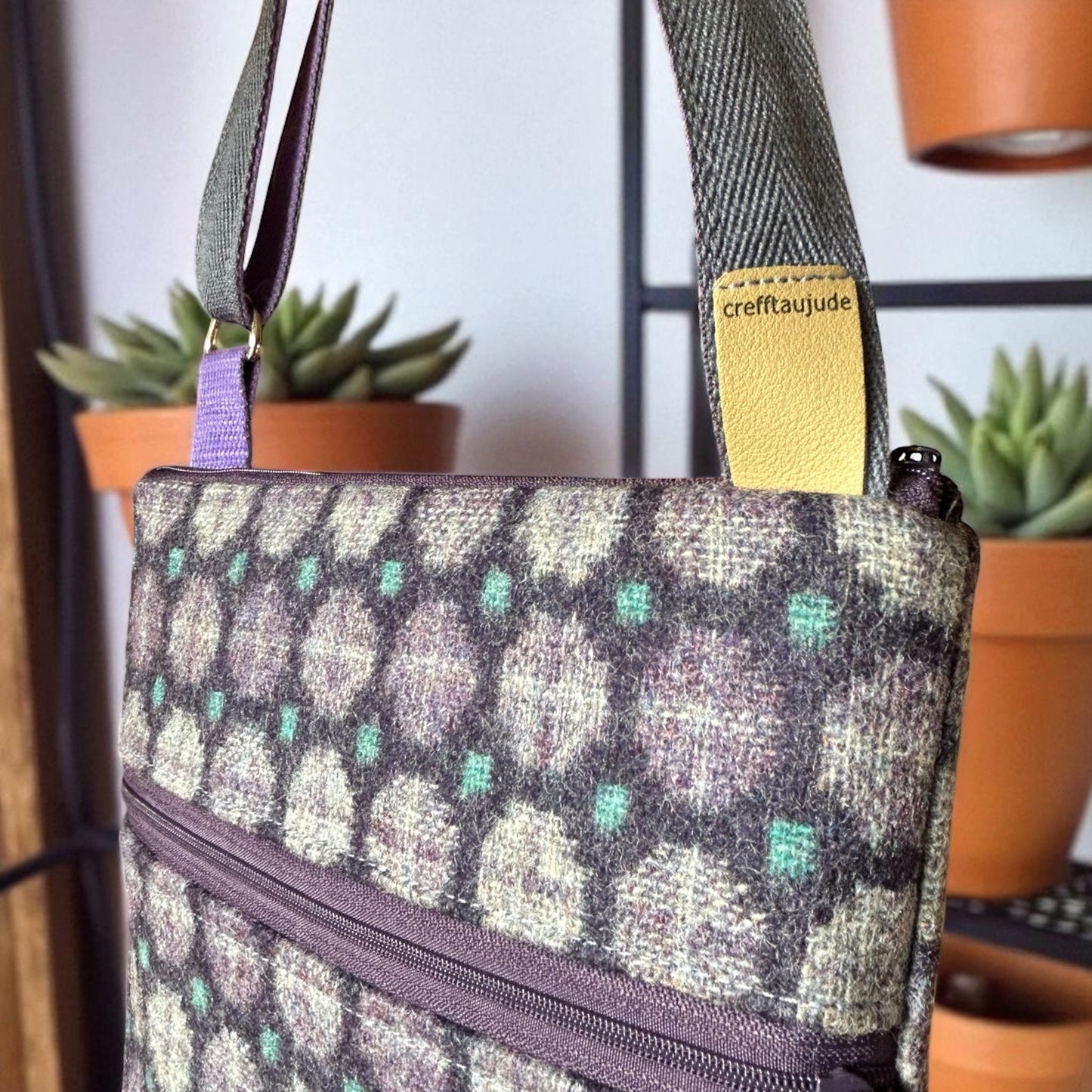 Handmade Wool crossbody handbag