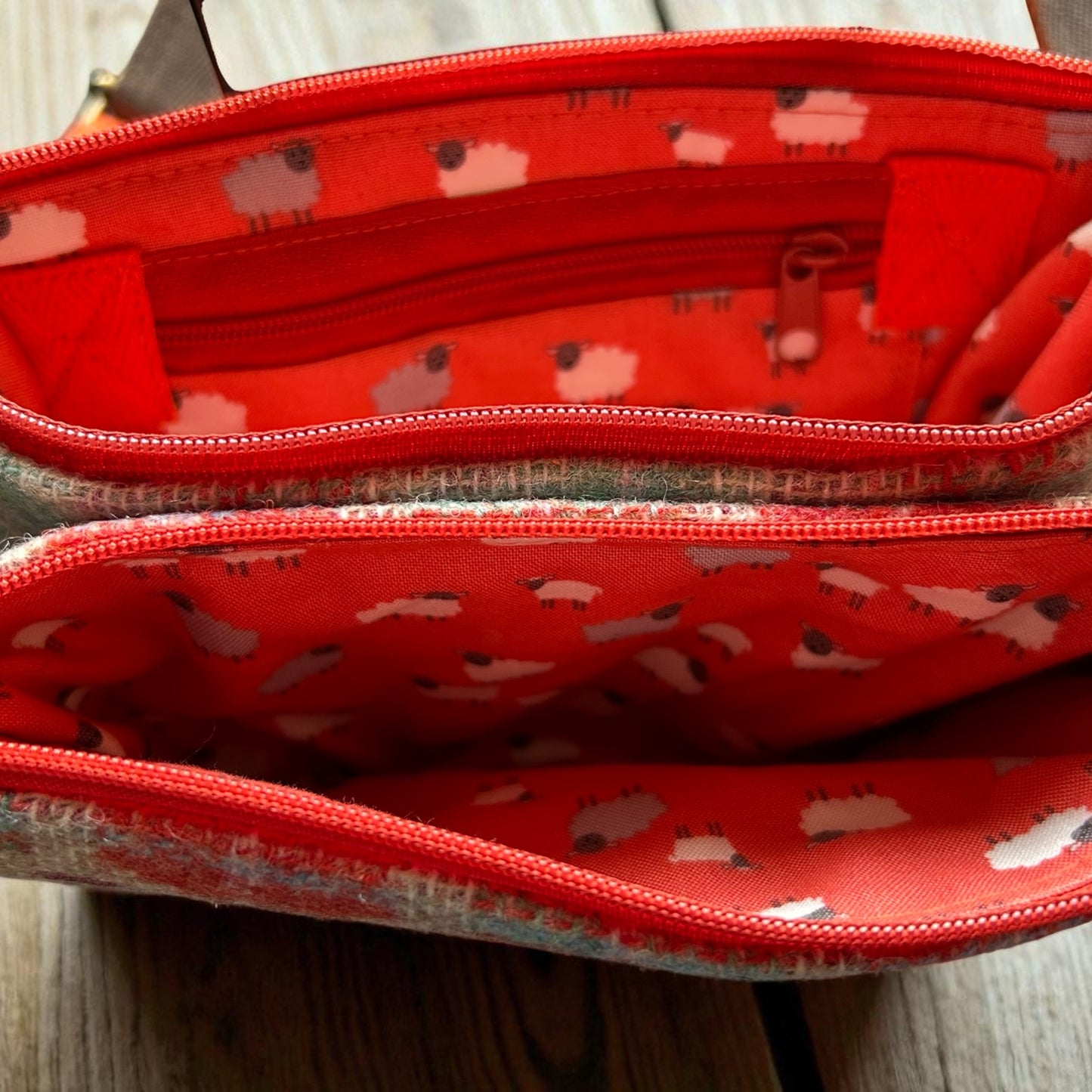 Small Crossbody bag, double pouched with zip pocket