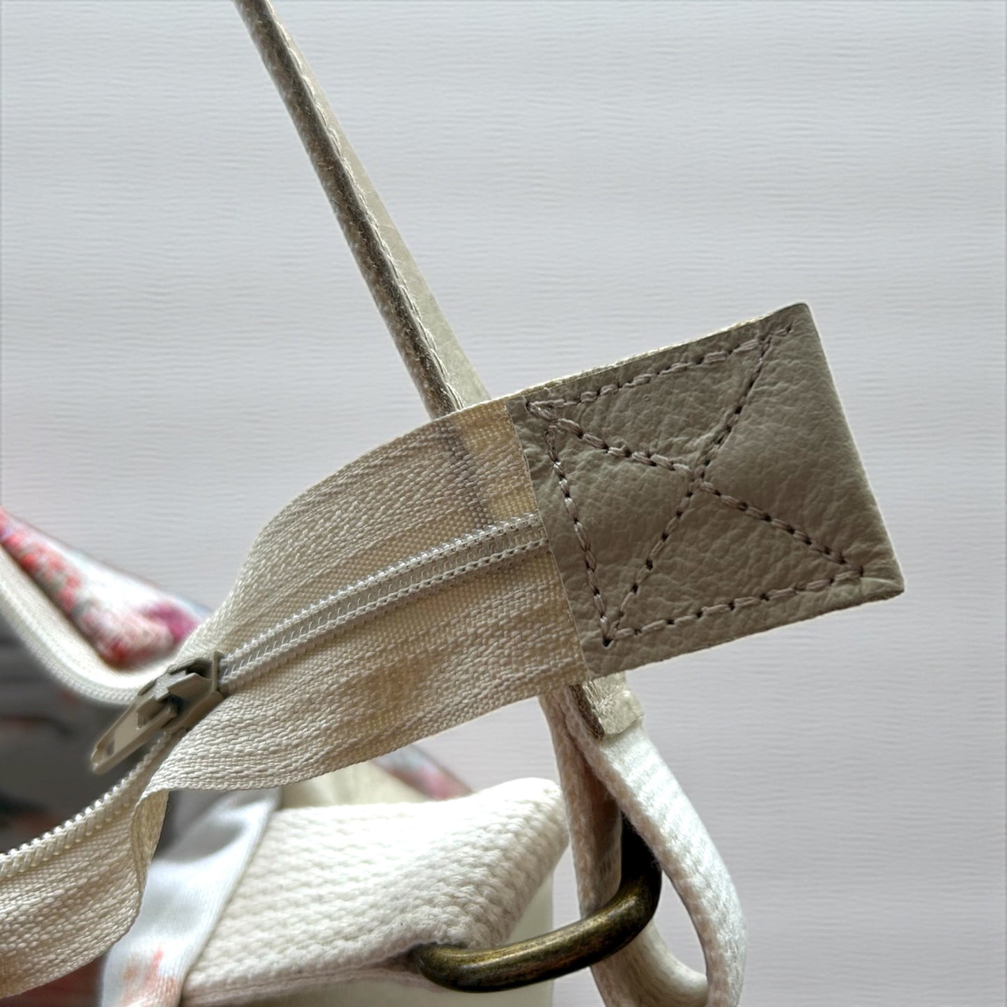 Wool and Real leather Baguette handbag