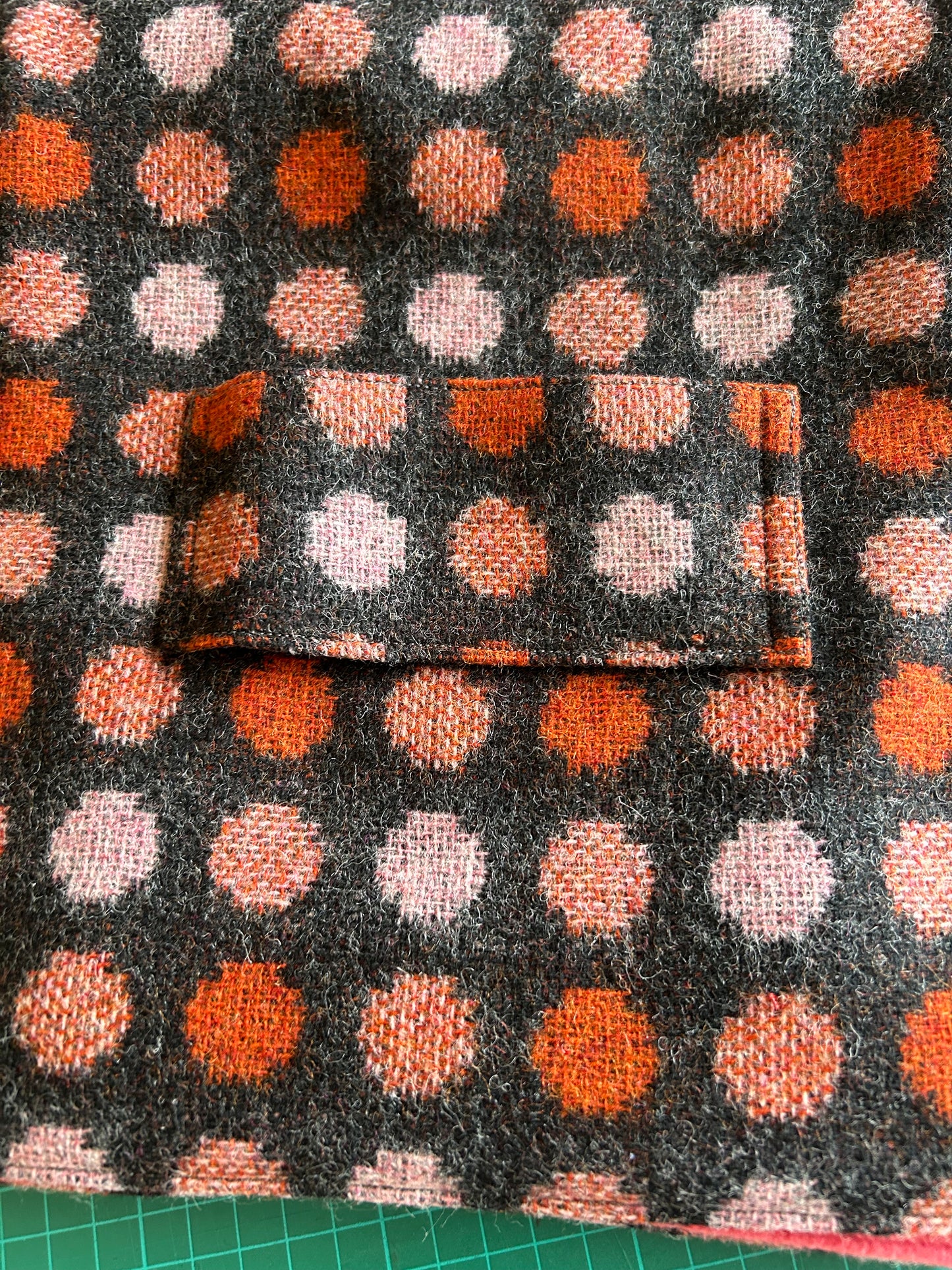 Handmade upcycled Wool and fleece scarf