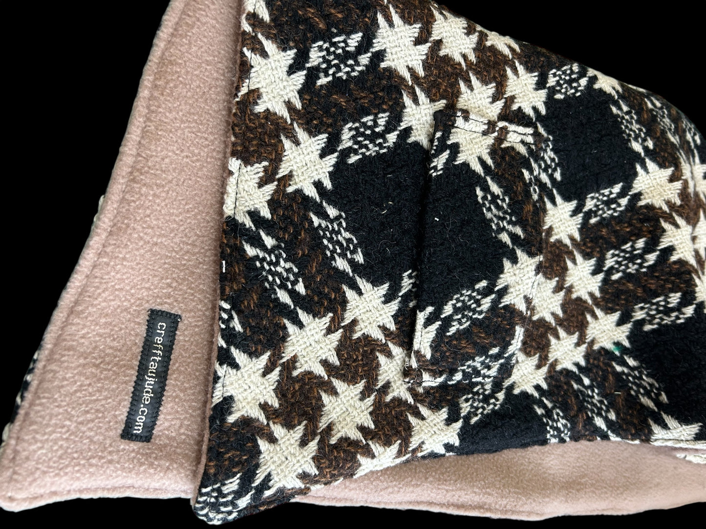 Vintage Welsh wool tapestry and fleece scarf