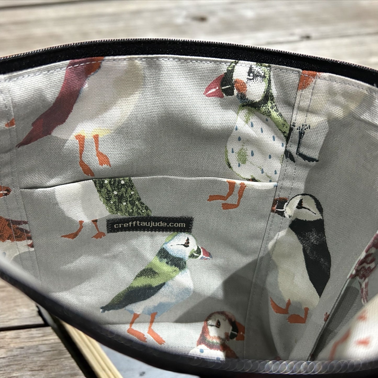 Handmade vintage upcycled wool crossbody handbag