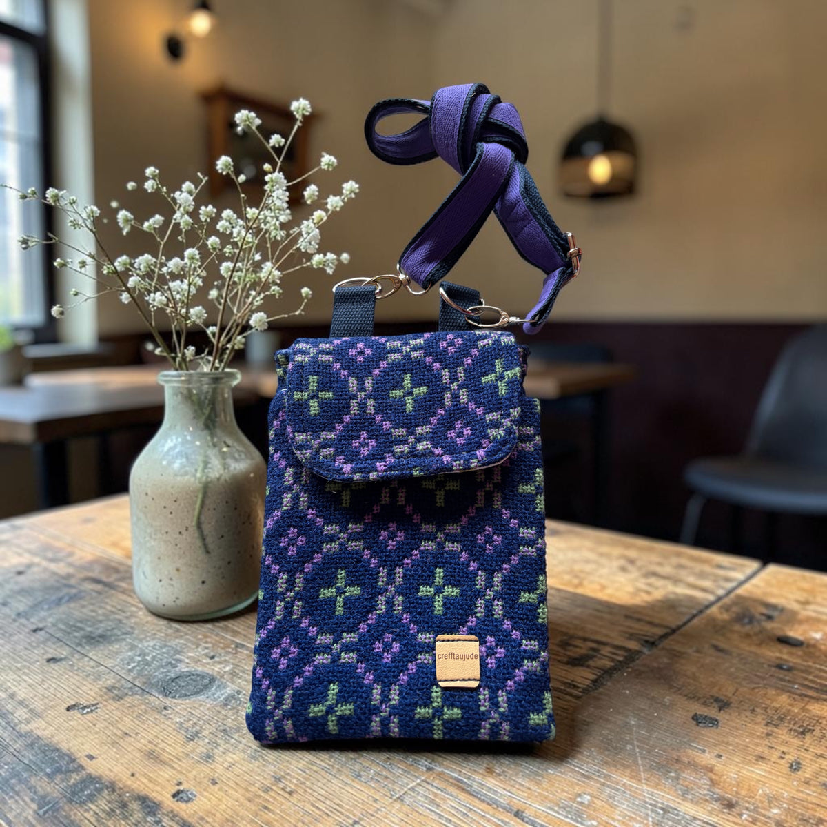 The Melindwr — Authentic Vintage Welsh Tapestry Phone Crossbody Bag