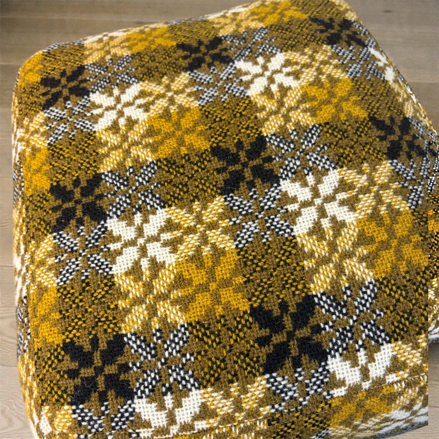 Welsh tapestry footstool with oak legs