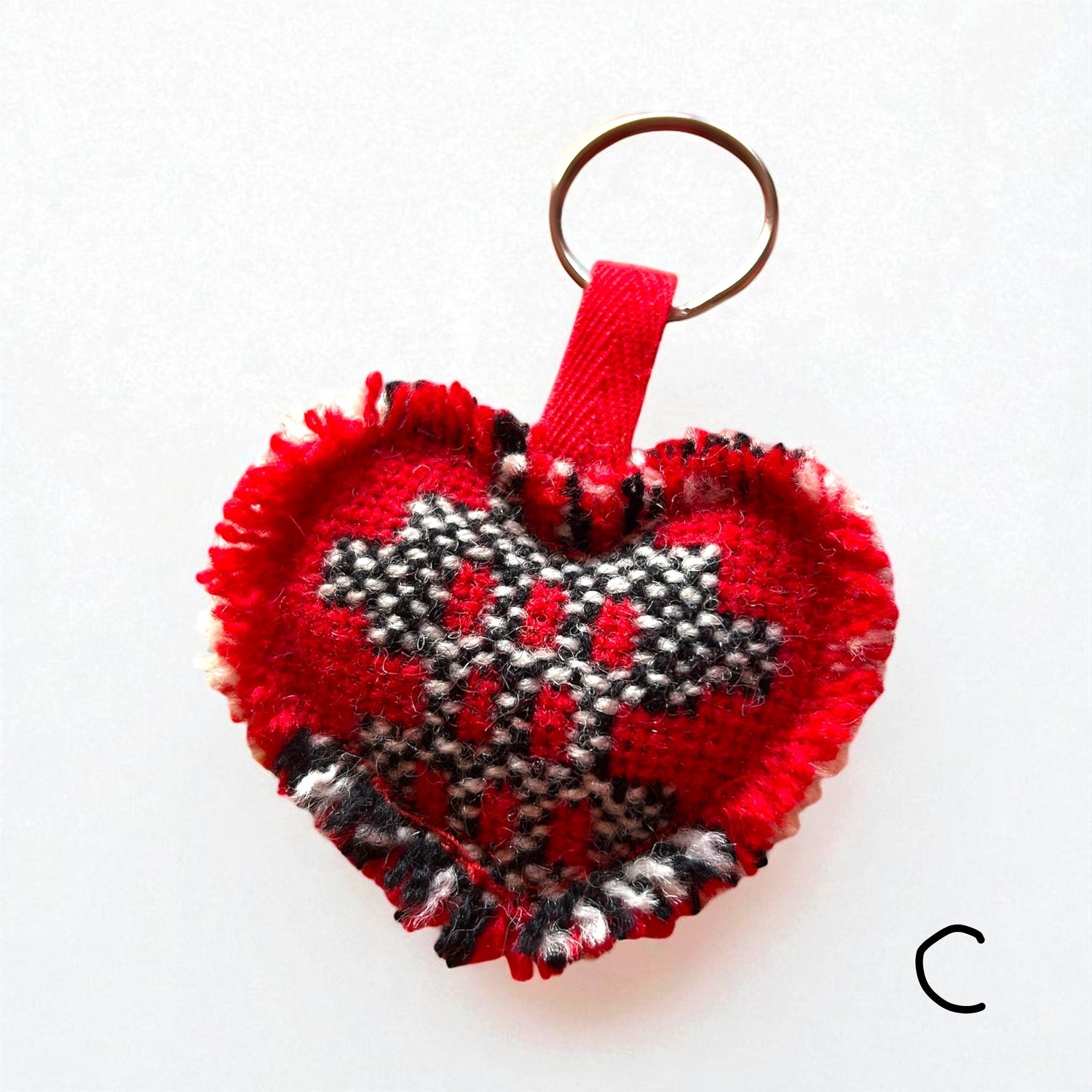 Handcrafted Welsh Tapestry Heart Keyring