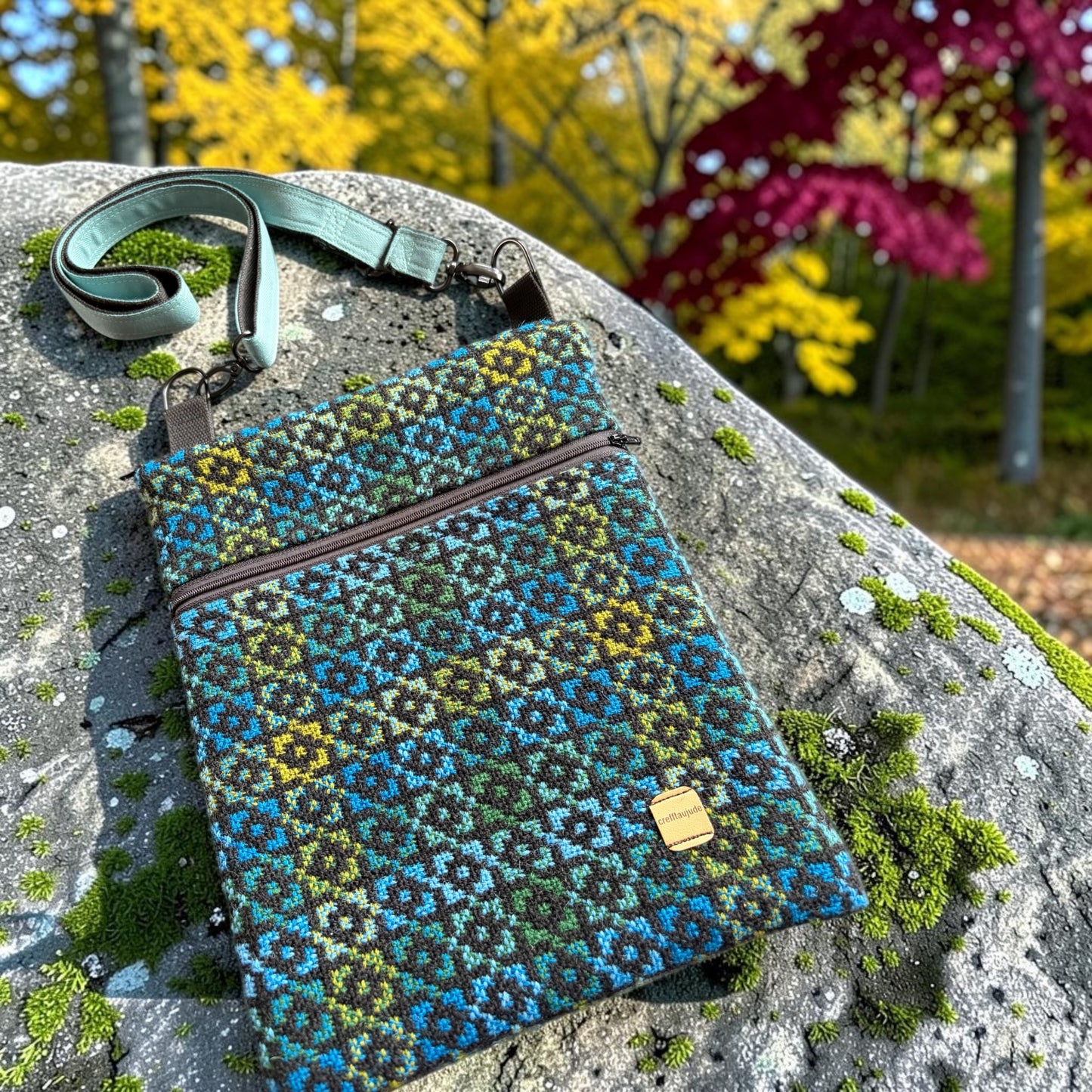 Welsh wool tapestry crossbody bag