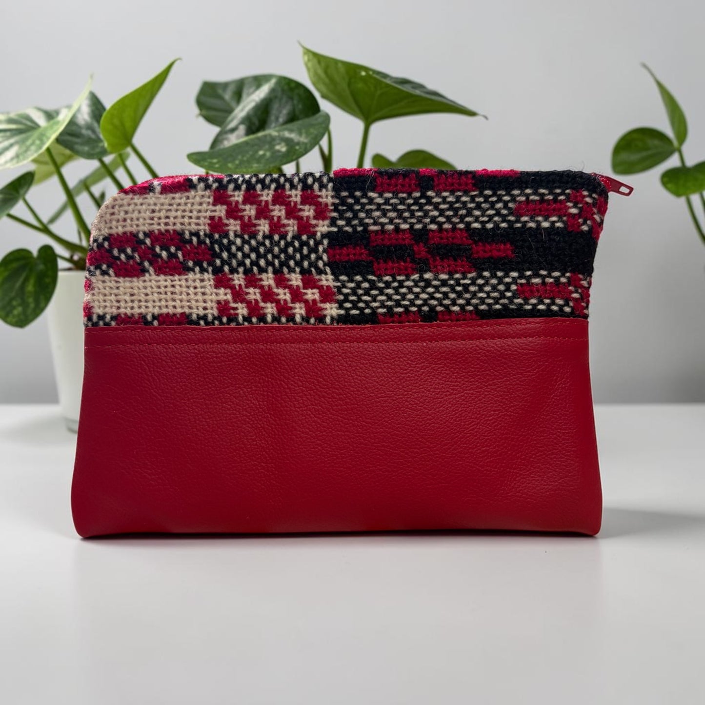Welsh tapestry and leather purse