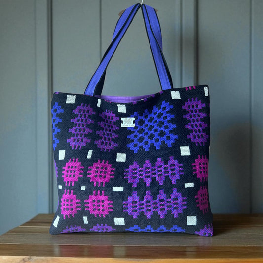 Vintage Welsh tapestry tote bag