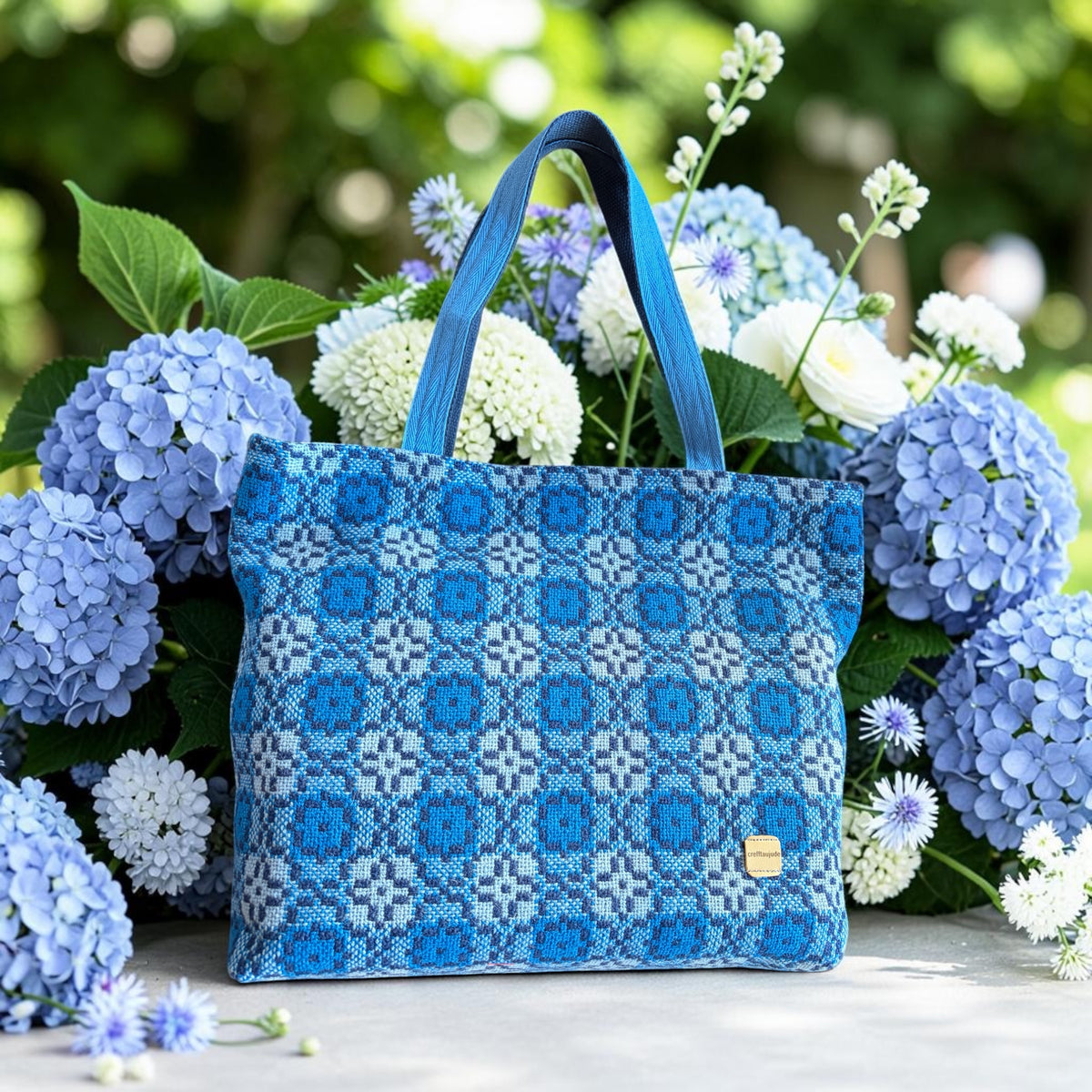 The Teifi tote in Welsh tapestry