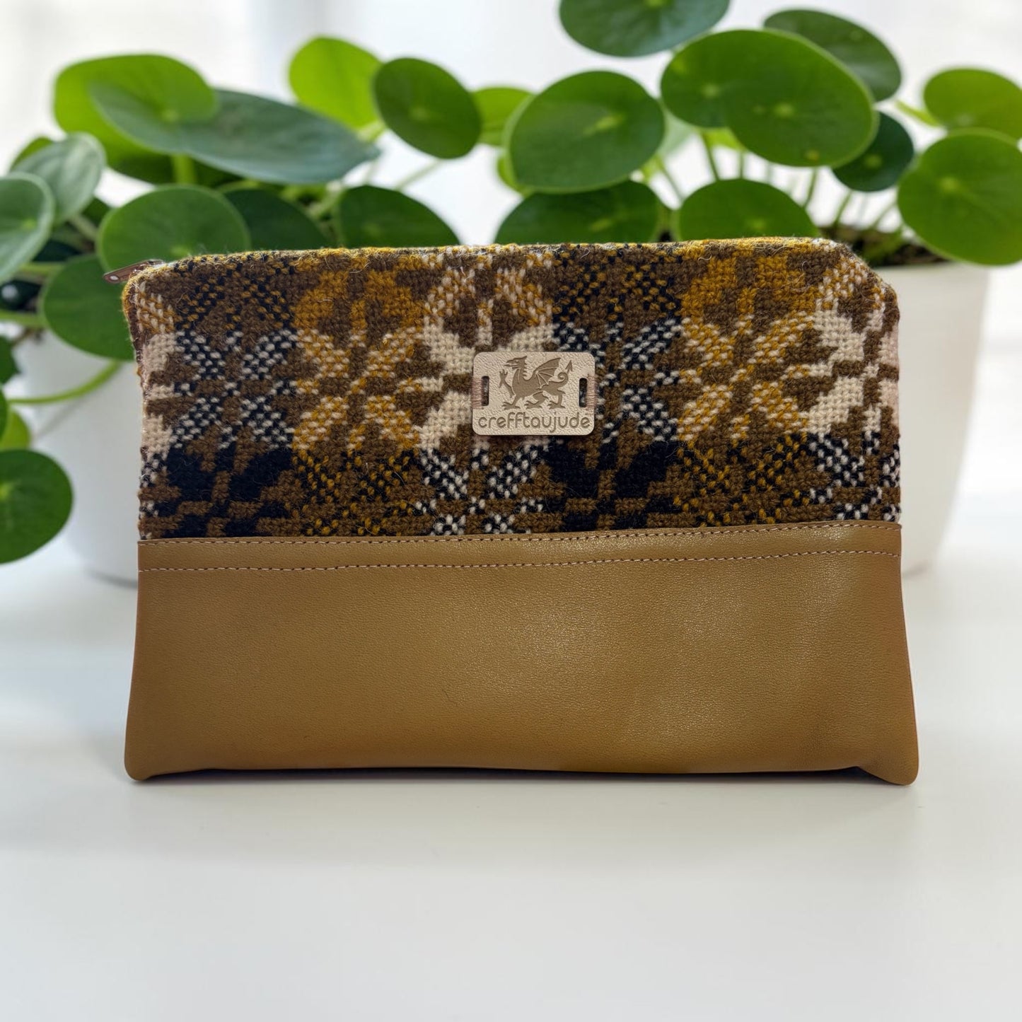 One-of-a-Kind Welsh Tapestry & Leather Purse | P-163