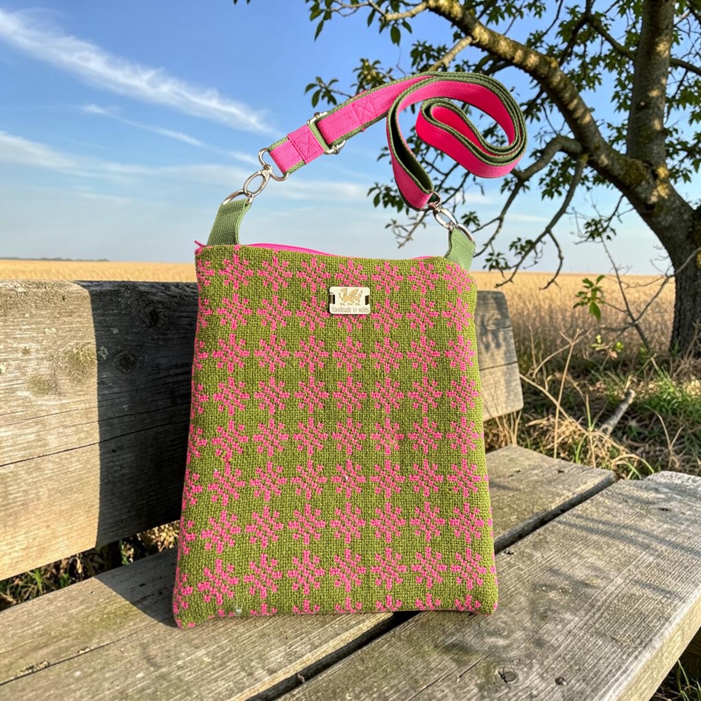 Welsh wool tapestry crossbody handbag