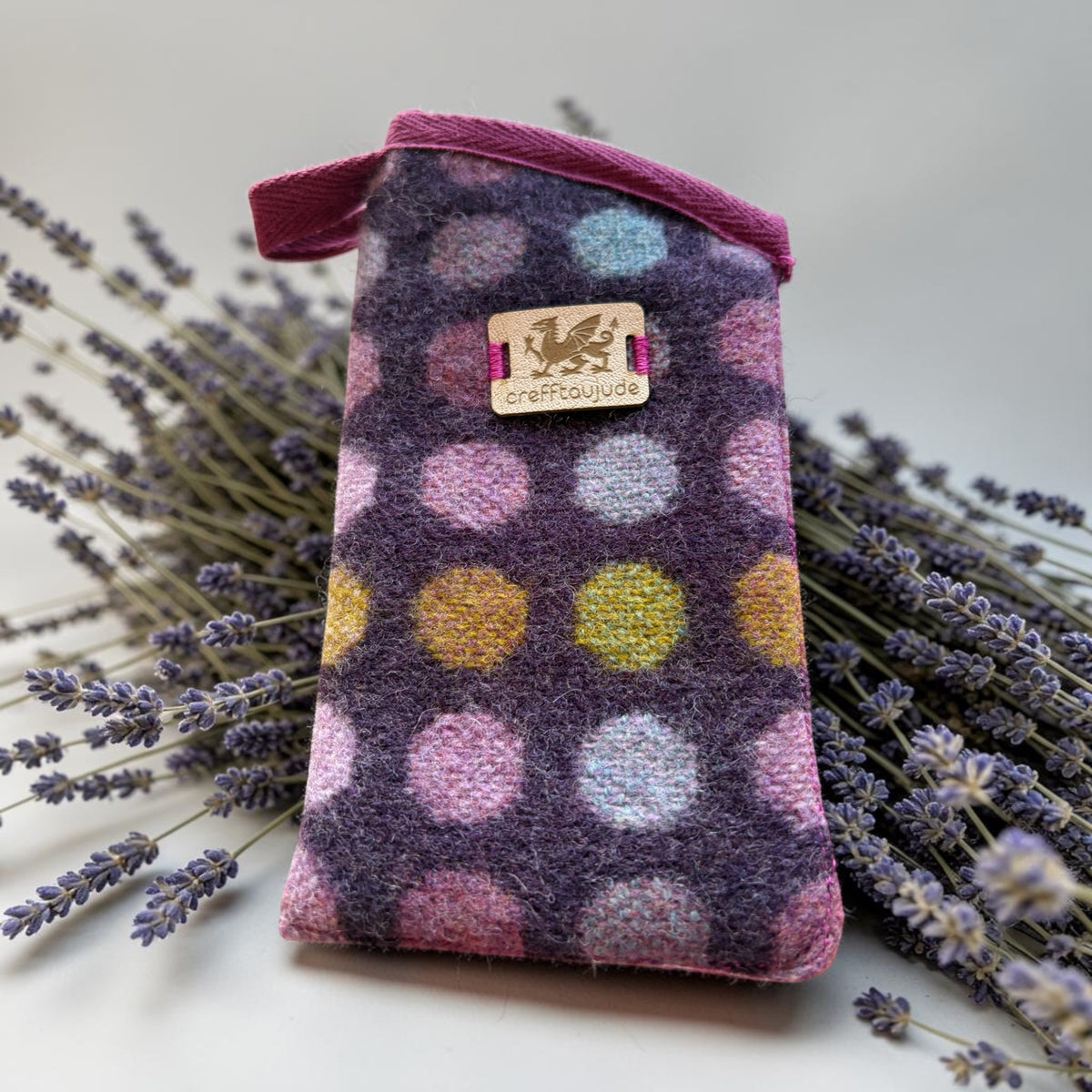 Upcycled wool glasses case