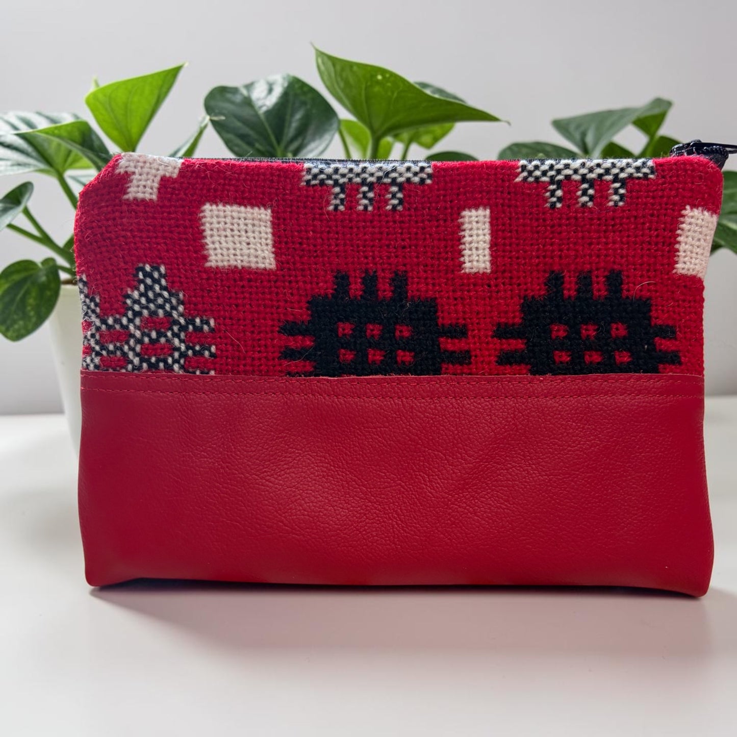 Welsh tapestry and leather purse