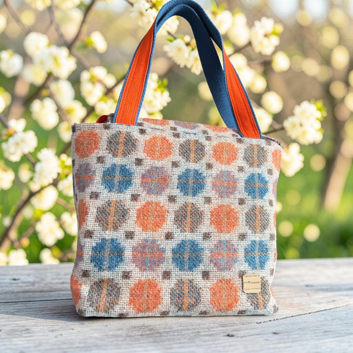 The Dyfi handbag in upcycled wool