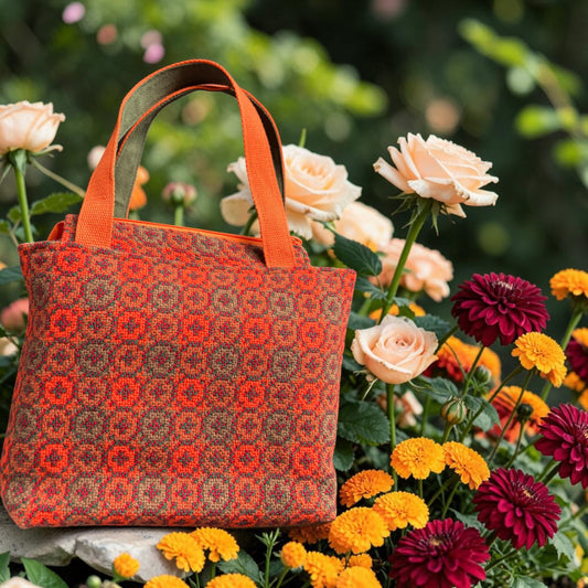 The Dyfi handbag in Welsh tapestry