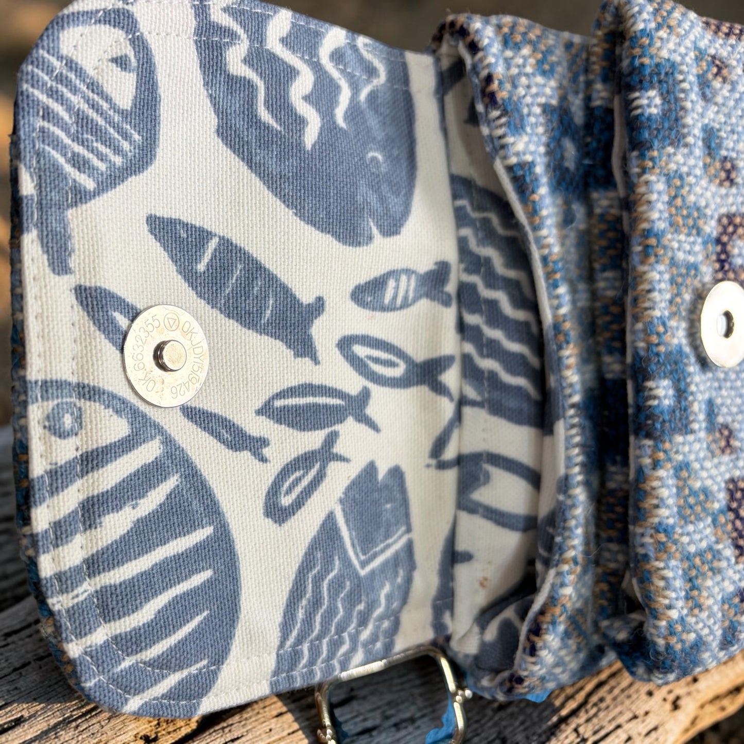 Melindwr mini phone bag in Welsh tapestry