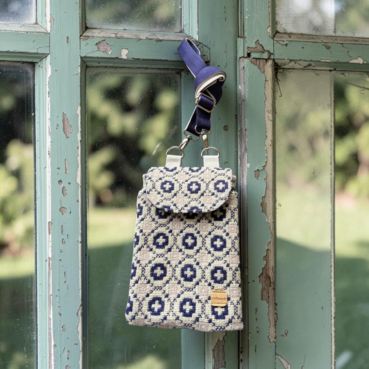 The Melindwr mini phone bag in Welsh tapestry