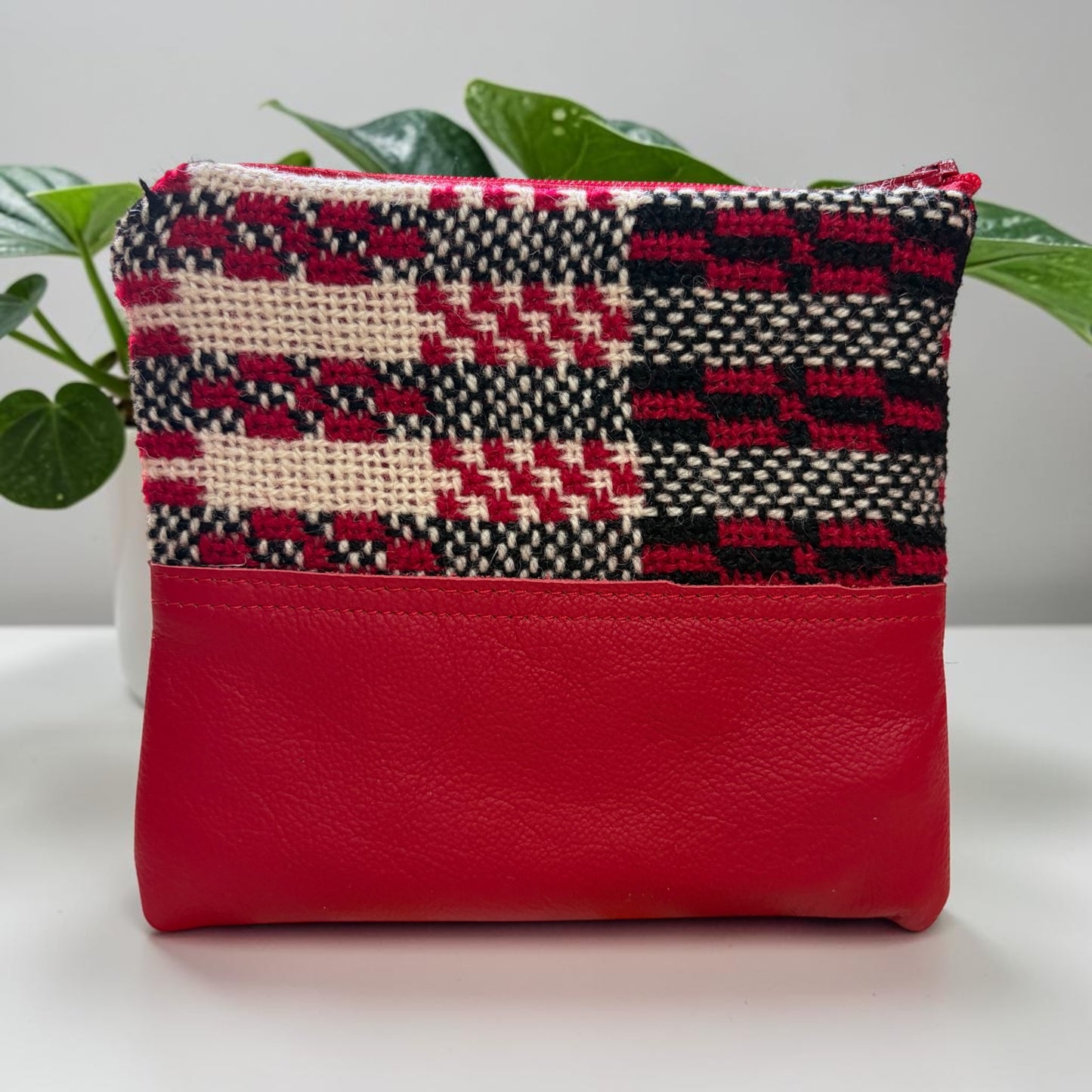 Welsh tapestry and leather purse
