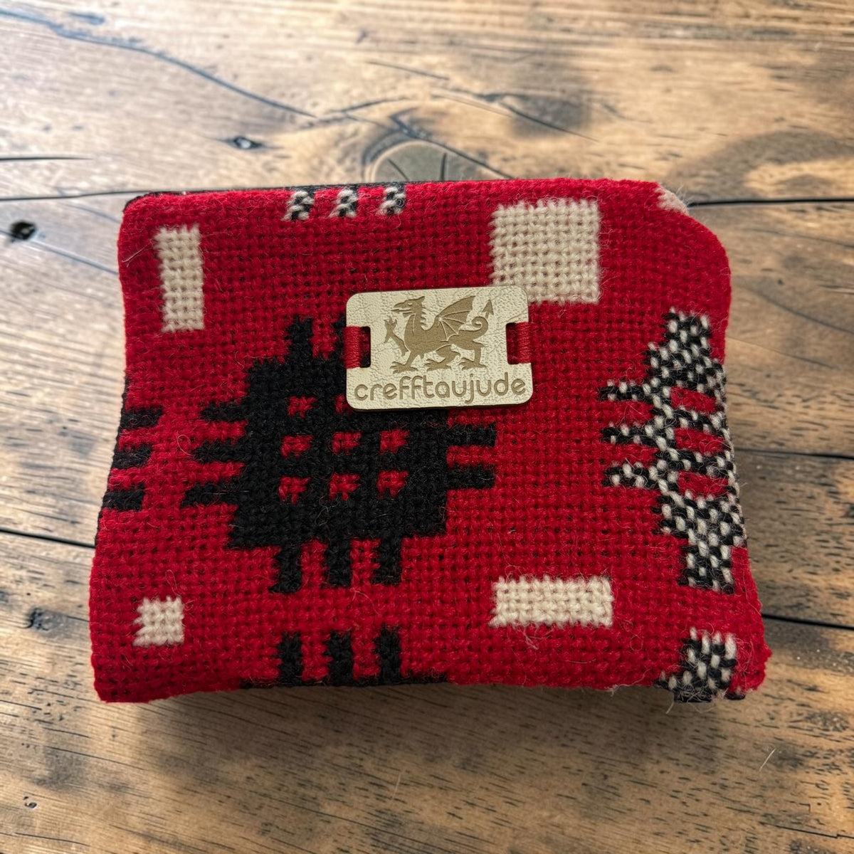 Red, Cream & Black Welsh Tapestry Small Purse