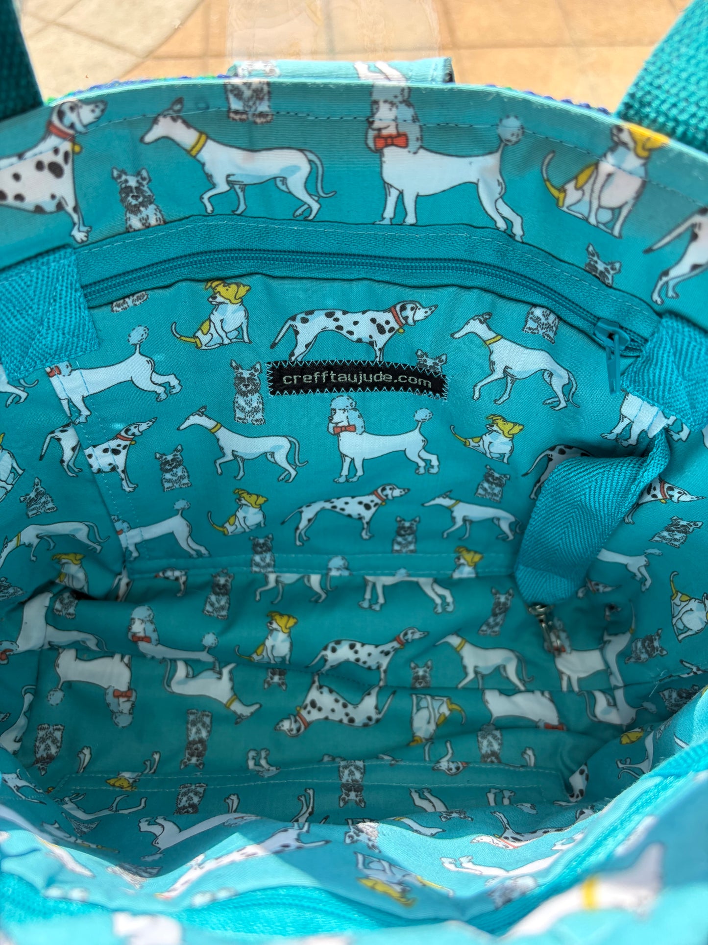 Welsh wool tapestry tote bag with leather