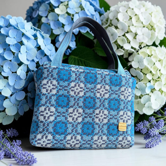 The Dyfi handbag in welsh tapestry