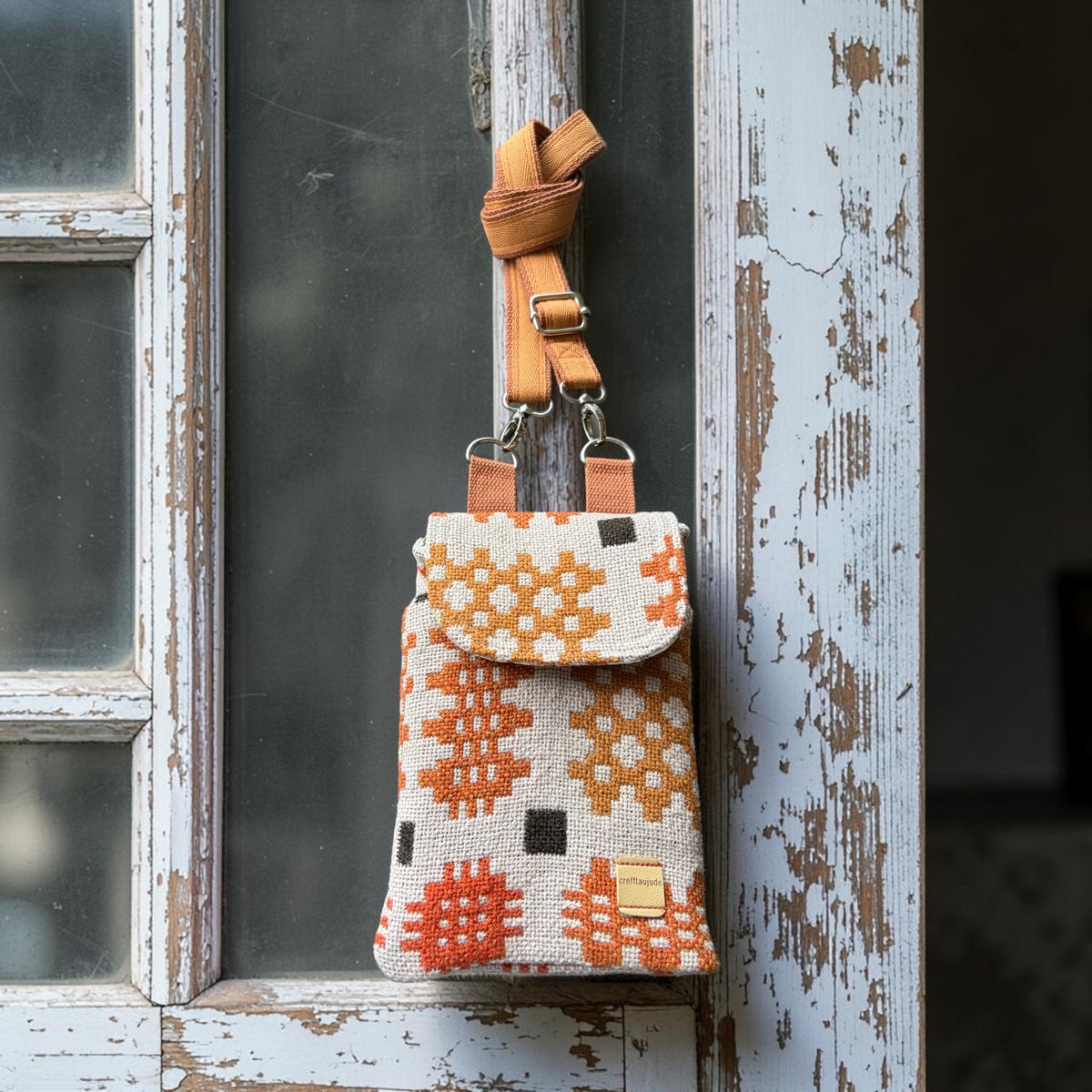 The Melindwr mini phone bag in Welsh tapestry