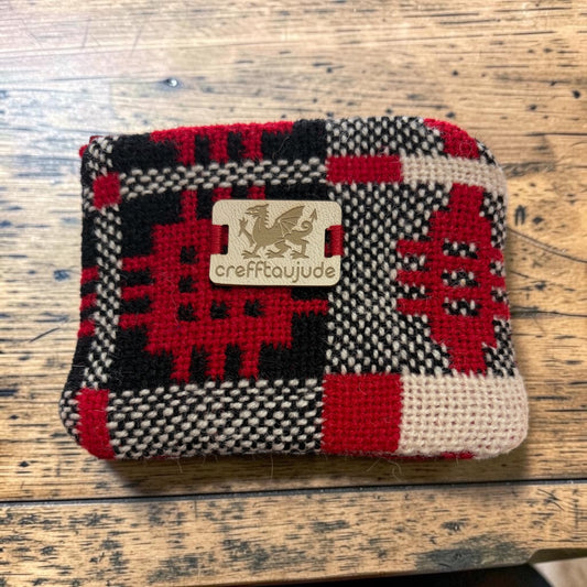 Black & Red Portcullis Welsh Tapestry Small Purse