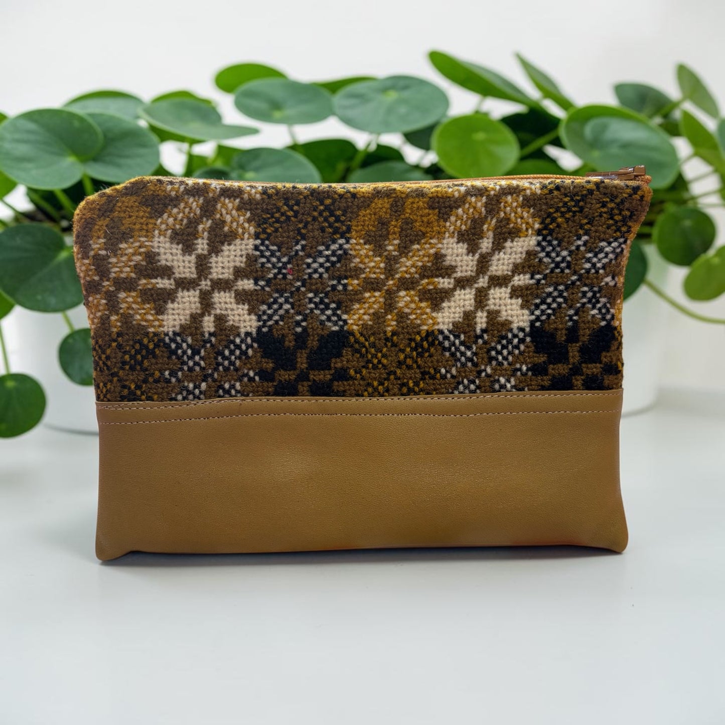 One-of-a-Kind Welsh Tapestry & Leather Purse | P-163