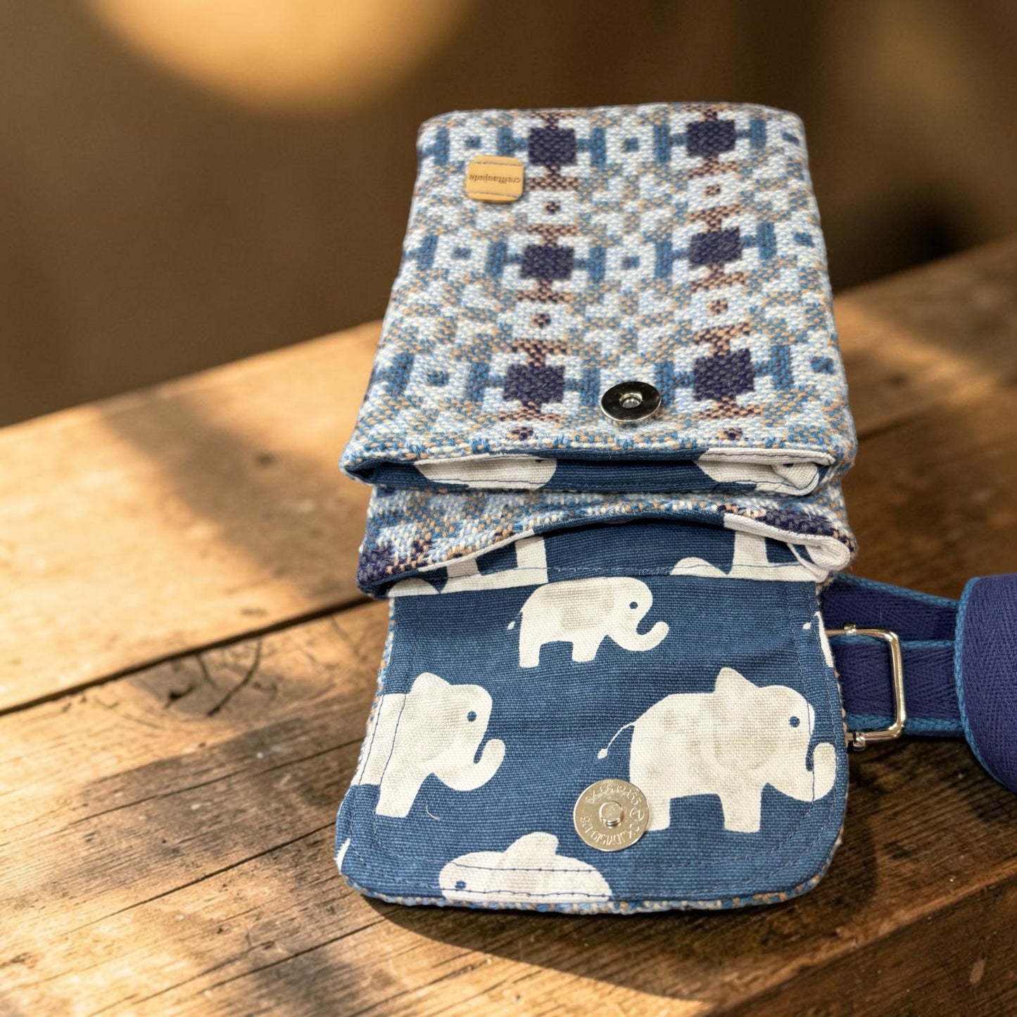 The Melindwr mini phone bag in Welsh tapestry