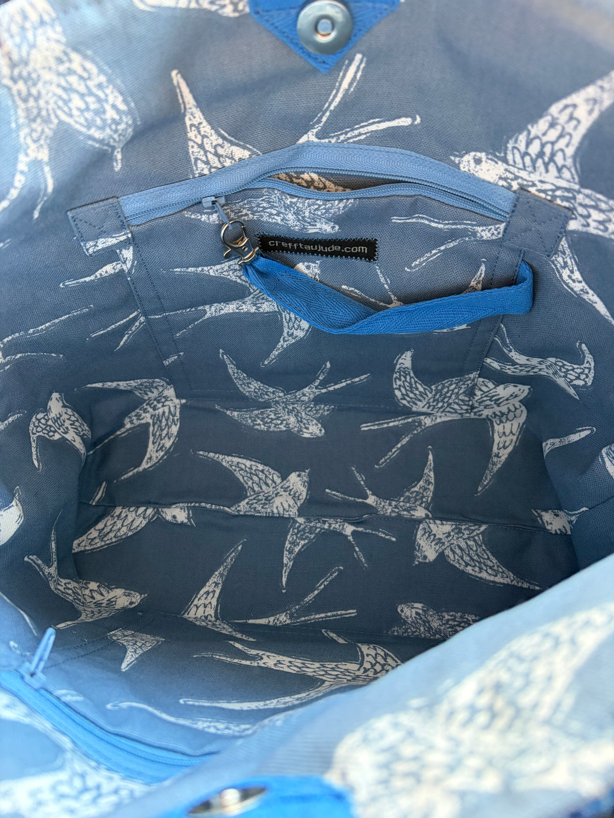 The Teifi tote in Welsh tapestry