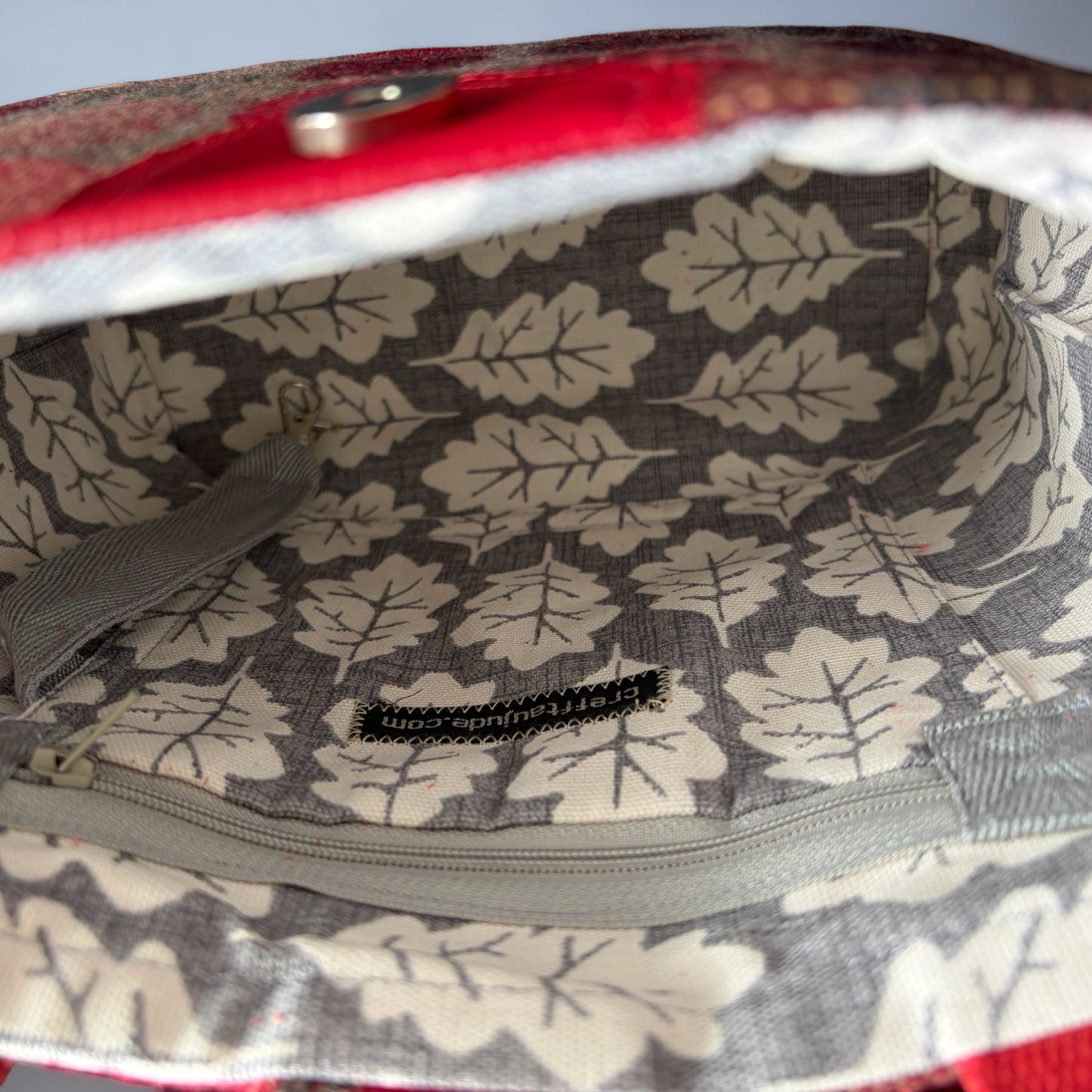 Handcrafted wool small tote handbag with real leather