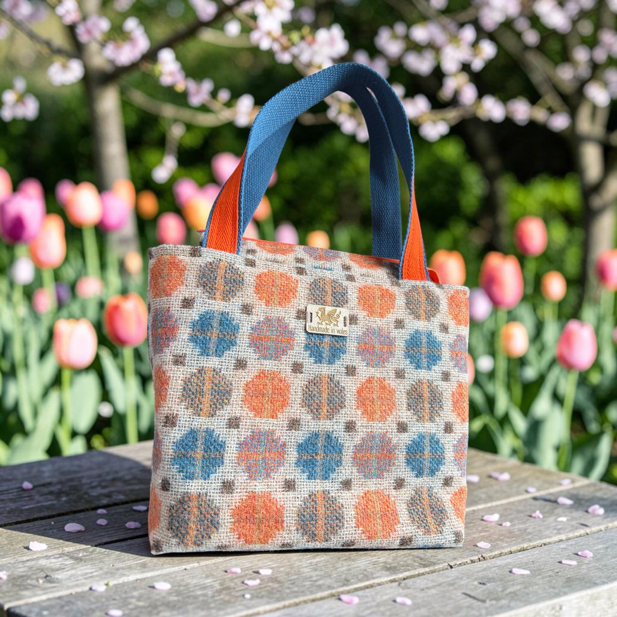 The Dyfi handbag in upcycled wool