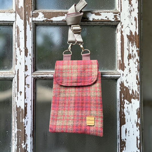 The Melindwr mini phone bag in upcycled Wool