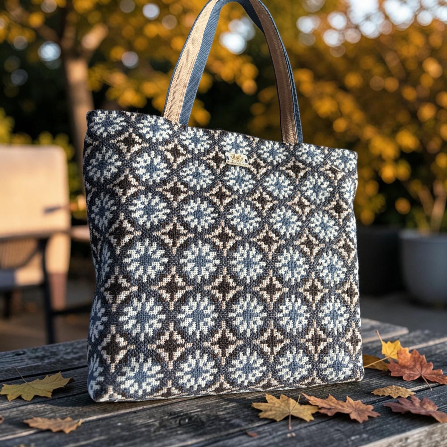 Welsh wool tapestry tote