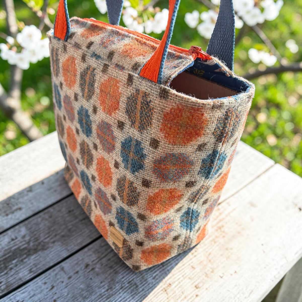 The Dyfi handbag in upcycled wool