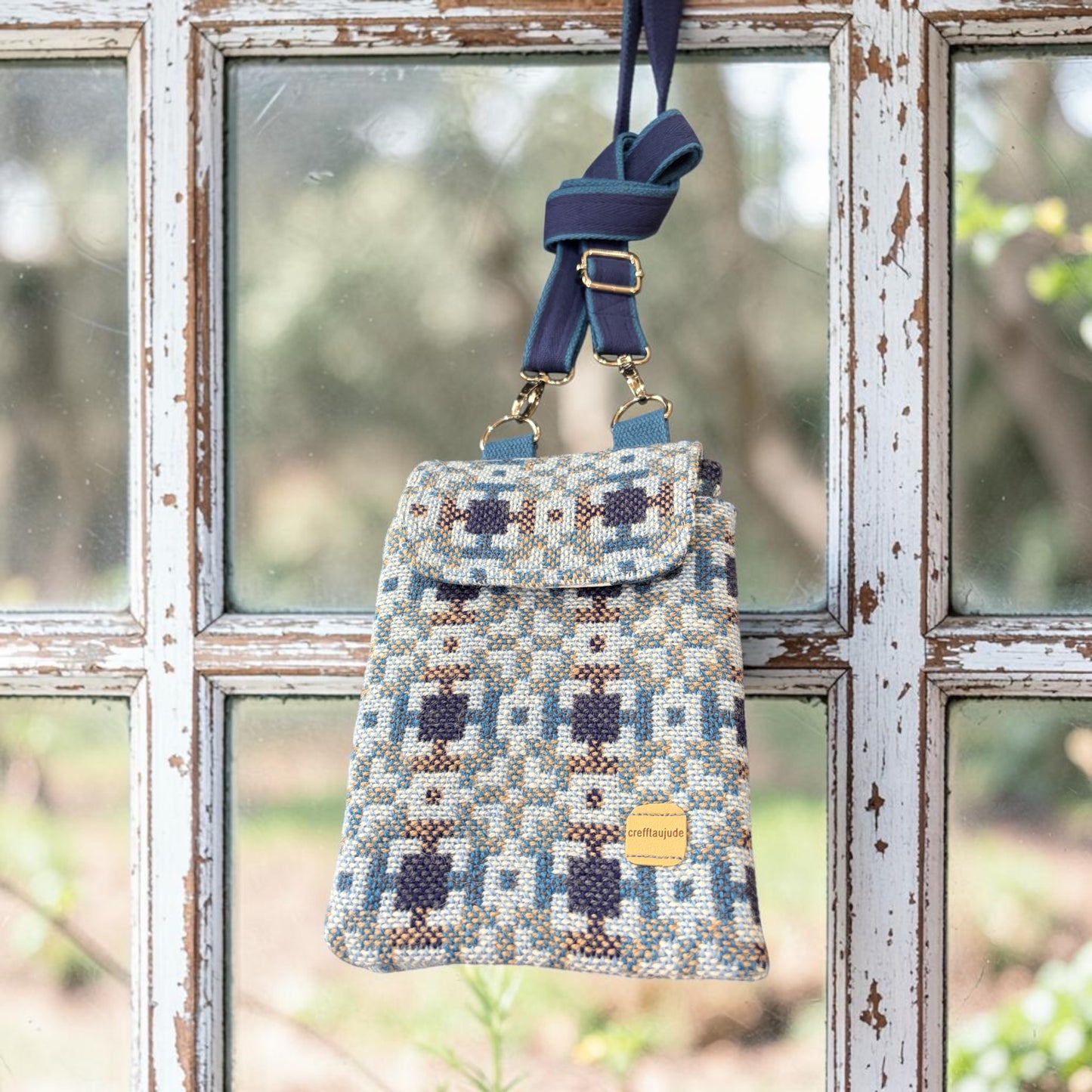 The Melindwr mini phone bag in Welsh tapestry