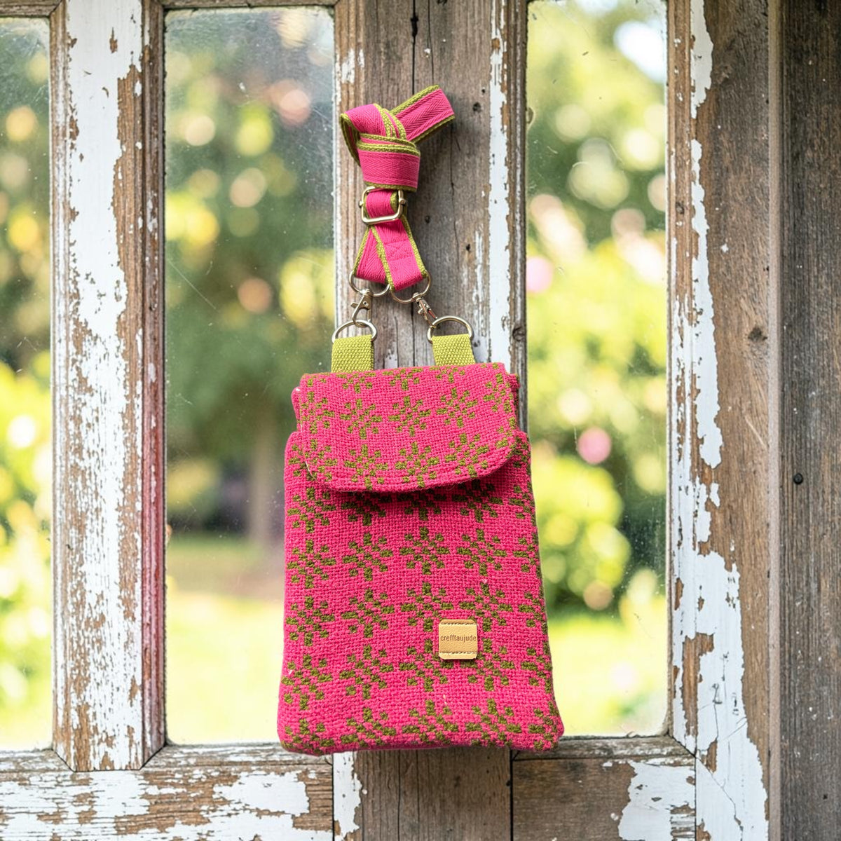 The Melindwr mini phone bag in Welsh tapestry