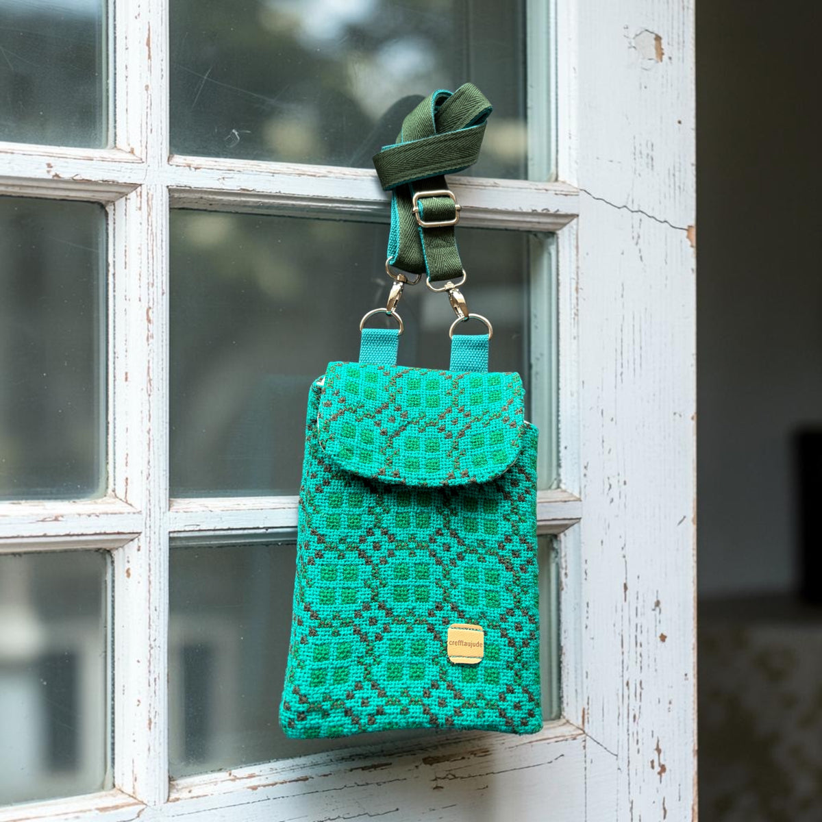 The Melindwr mini phone bag in Welsh tapestry